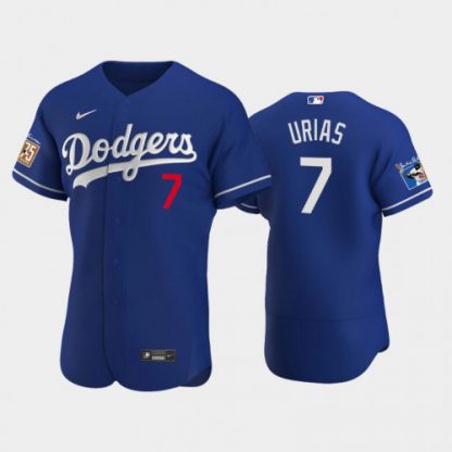 Los Angeles Los Angeles Dodgers #7 Julio Urias Men's Nike Jackie Robinson 75th Anniversary Authentic MLB Jersey - Royal