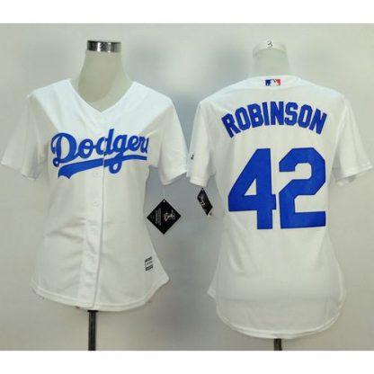 Los Angeles Dodgers #42 Jackie Robinson White Home Women's Stitched MLB Jersey