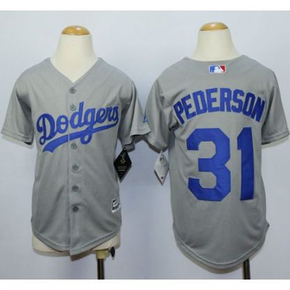Los Angeles Dodgers #31 Joc Pederson Grey Cool Base Stitched Youth MLB Jersey