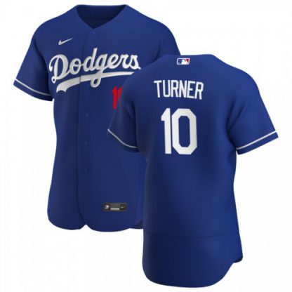 Los Angeles Los Angeles Dodgers #10 Justin Turner Men's Nike Royal Alternate 2020 Authentic Player MLB Jersey