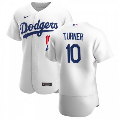 Los Angeles Los Angeles Dodgers #10 Justin Turner Men's Nike White Home 2020 Authentic Player MLB Jersey