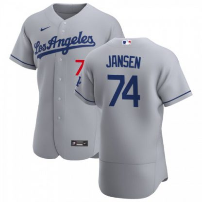 Los Angeles Los Angeles Dodgers #74 Kenley Jansen Men's Nike Gray Road 2020 Authentic Team MLB Jersey