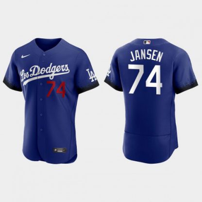 Los Angeles Los Angeles Dodgers #74 Kenley Jansen Nike Men's 2021 City Connect Authentic MLB Jersey Royal