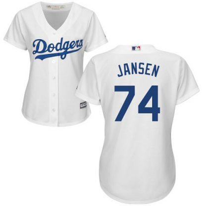 Los Angeles Dodgers #74 Kenley Jansen White Home Women's Stitched MLB Jersey