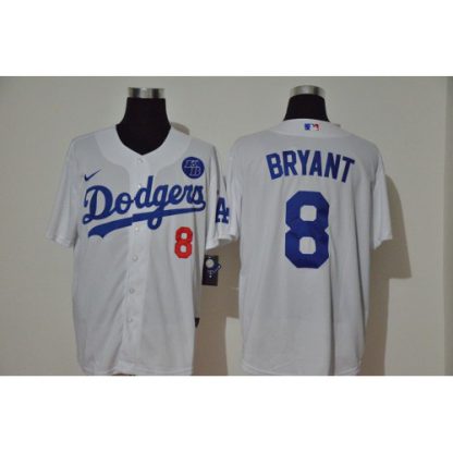 Los Angeles Los Angeles Dodgers #8 Kobe Bryant Men??s Nike White Cool Base KB Patch MLB Jersey