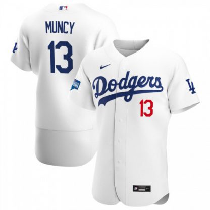 Los Angeles Los Angeles Dodgers #13 Max Muncy Men's Nike White Home 2020 World Series Champions Authentic Player MLB Jersey