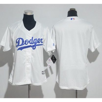 Los Angeles Dodgers Blank White Lady Fashion Stitched MLB Jersey