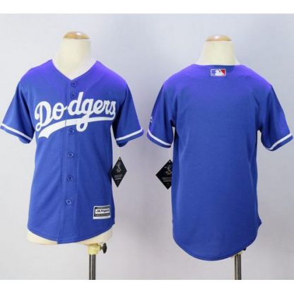 Los Angeles Dodgers Blank Blue Cool Base Stitched Youth MLB Jersey