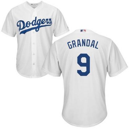 Los Angeles Dodgers #9 Yasmani Grandal White Cool Base Stitched Youth MLB Jersey