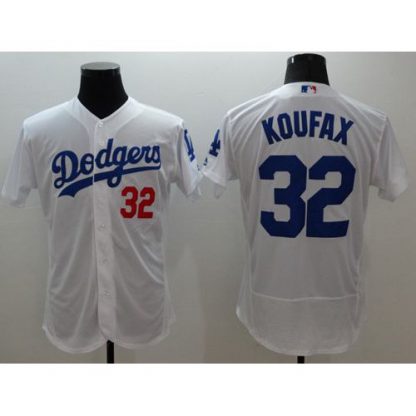 Los Angeles Dodgers #32 Sandy Koufax White Flexbase Authentic Collection Stitched MLB Jersey