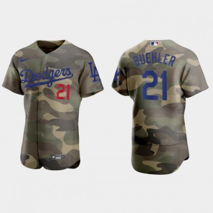 Los Angeles Los Angeles Dodgers #21 Walker Buehler Men's Nike 2021 Armed Forces Day Authentic MLB Jersey -Camo