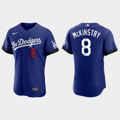 Los Angeles Los Angeles Dodgers #8 Zach Mckinstry Nike Men's 2021 City Connect Authentic MLB Jersey Royal
