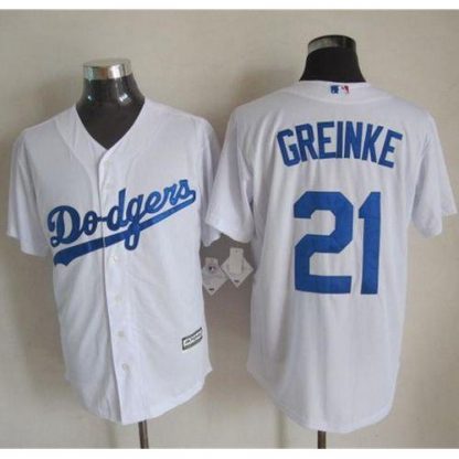Los Angeles Dodgers #21 Zack Greinke White New Cool Base Stitched MLB Jersey
