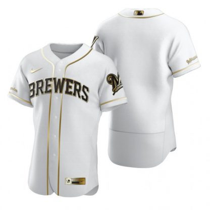 Milwaukee Milwaukee Brewers Blank White Nike Men's Authentic Golden Edition MLB Jersey