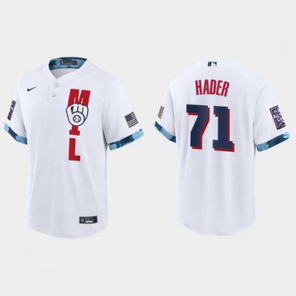 Milwaukee Milwaukee Brewers #71 Josh Hader 2021 Mlb All Star Game Fan's Version White Jersey