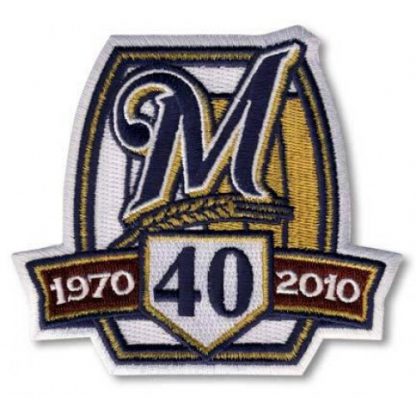Stitched 2010 Milwaukee Milwaukee Brewers 40th Anniversary Jersey Patch