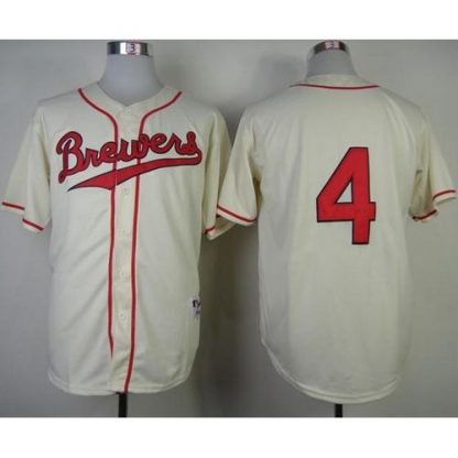 Milwaukee Brewers #4 Paul Molitor Cream 1948 Turn Back The Clock Stitched MLB Jersey