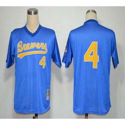 Mitchell And Ness 1991 Milwaukee Brewers #4 Paul Molitor Blue Stitched MLB Jersey
