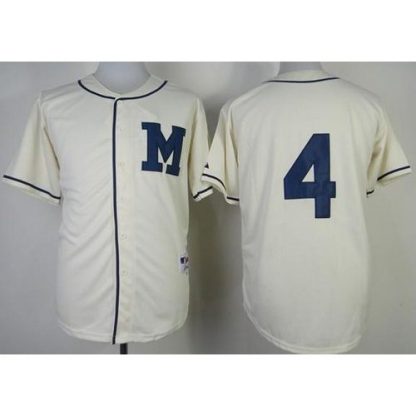 Milwaukee Brewers #4 Paul Molitor Cream 1913 Turn Back The Clock Stitched MLB Jersey