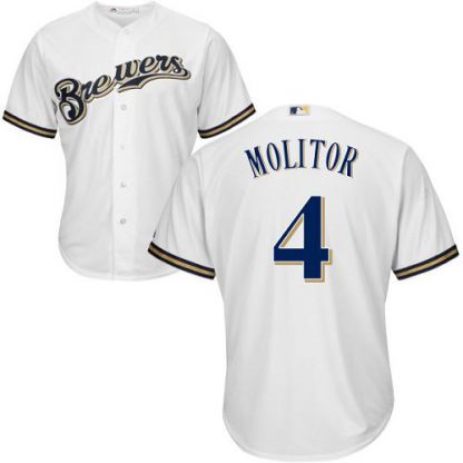 Milwaukee Brewers #4 Paul Molitor White Cool Base Stitched Youth MLB Jersey