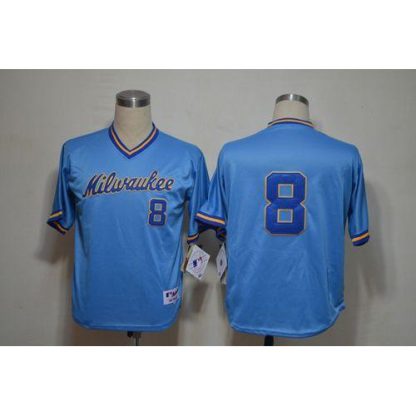 Milwaukee Brewers #8 Ryan Braun Blue 1982 Turn Back The Clock Stitched MLB Jersey