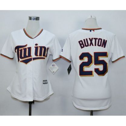 Minnesota Twins #25 Byron Buxton White Home Women's Stitched MLB Jersey