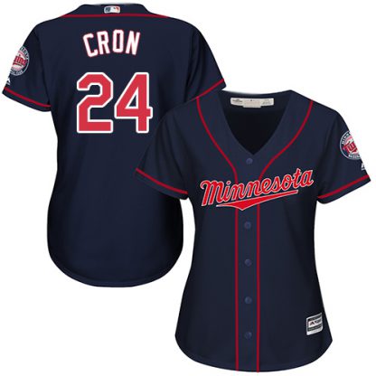 Minnesota Twins #24 C.J. Cron Navy Blue Alternate Women's Stitched MLB Jersey