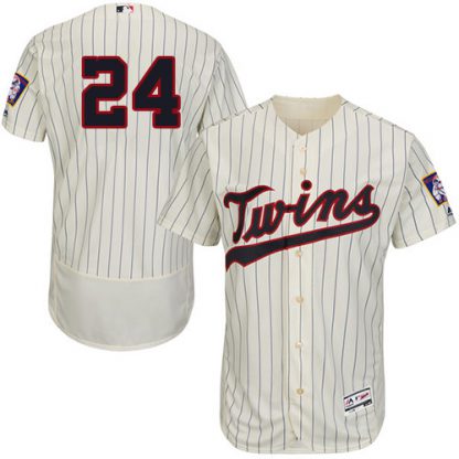 Minnesota Twins #24 C.J. Cron Cream Strip Flexbase Authentic Collection Stitched MLB Jersey
