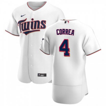 Minnesota Minnesota Twins #4 Carlos Correa Men's Nike White Home 2020 Authentic Player MLB Jersey