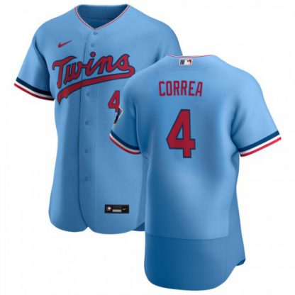 Minnesota Minnesota Twins #4 Carlos Correa Men's Nike Light Blue Alternate 2020 Authentic Team MLB Jersey