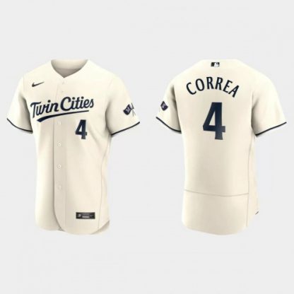 Minnesota Minnesota Twins #4 Carlos Correa Men's Nike 2023 Authentic Jersey - Cream