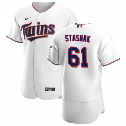 Minnesota Minnesota Twins #61 Cody Stashak Men's Nike White Home 2020 Authentic Player MLB Jersey