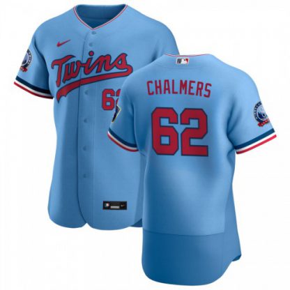 Minnesota Minnesota Twins #62 Dakota Chalmers Men's Nike Light Blue Alternate 2020 60th Season Authentic Team MLB Jersey