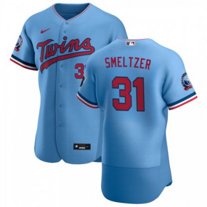 Minnesota Minnesota Twins #31 Devin Smeltzer Men's Nike Light Blue Alternate 2020 60th Season Authentic Team MLB Jersey