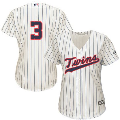Minnesota Twins #3 Harmon Killebrew Cream Strip Alternate Women's Stitched MLB Jersey
