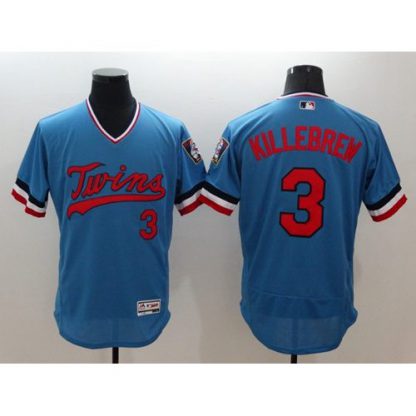 Minnesota Twins #3 Harmon Killebrew Light Blue Flexbase Authentic Collection Cooperstown Stitched MLB Jersey