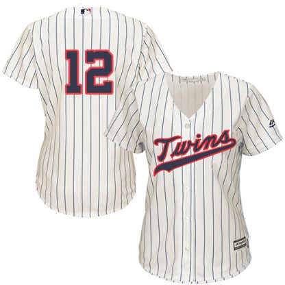 Minnesota Twins #12 Jake Odorizzi Cream Strip Alternate Women's Stitched MLB Jersey