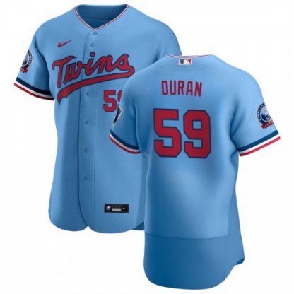 Minnesota Minnesota Twins #59 Jhoan Duran Men's Nike Light Blue Alternate 2020 60th Season Authentic Team MLB Jersey