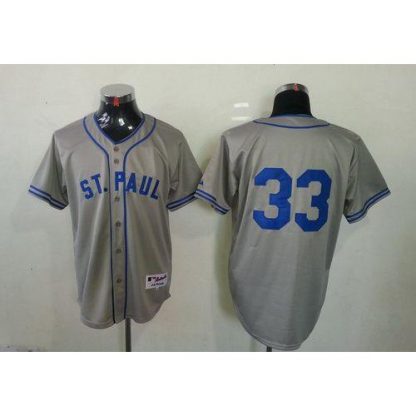 Minnesota Twins #33 Justin Morneau Grey 1948 St. Paul Saints Turn Back The Clock Stitched MLB Jersey