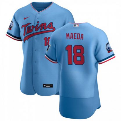 Minnesota Minnesota Twins #18 Kenta Maeda Men's Nike Light Blue Alternate 2020 60th Season Authentic Team MLB Jersey