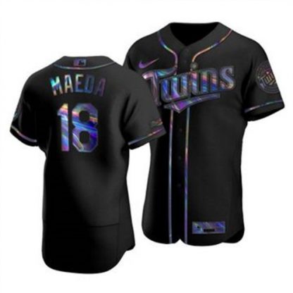 Minnesota Minnesota Twins #18 Kenta Maeda Men's Nike Iridescent Holographic Collection MLB Jersey - Black