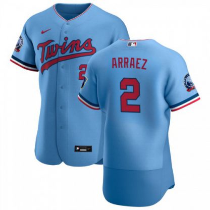 Minnesota Minnesota Twins #2 Luis Arraez Men's Nike Light Blue Alternate 2020 60th Season Authentic Team MLB Jersey