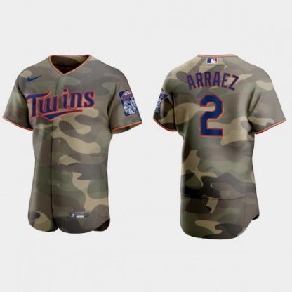 Minnesota Minnesota Twins #2 Luis Arraez Men's Nike 2021 Armed Forces Day Authentic MLB Jersey -Camo