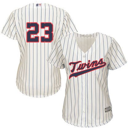 Minnesota Twins #23 Nelson Cruz Cream Strip Alternate Women's Stitched MLB Jersey