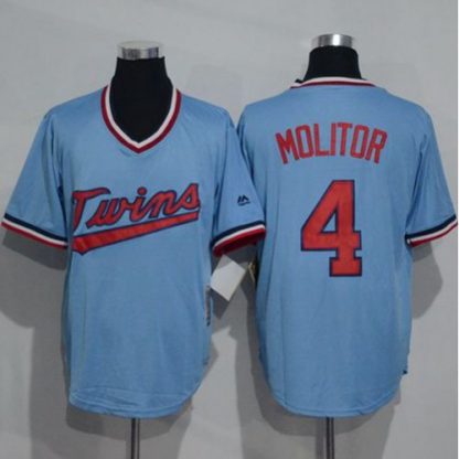 Minnesota Twins #4 Paul Molitor Light Blue Cooperstown Throwback Stitched MLB Jersey