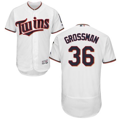 Minnesota Twins #36 Robbie Grossman White Flexbase Authentic Collection Stitched MLB Jersey