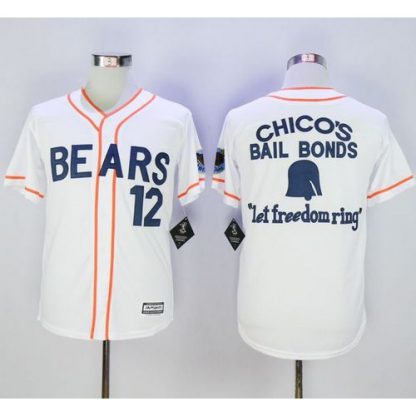 Bad News Bears Button Down #12 Tanner Boyle White Movie Stitched MLB Jersey