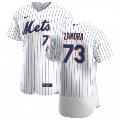 New York New York Mets #73 Daniel Zamora Men's Nike White Home 2020 Authentic Player MLB Jersey
