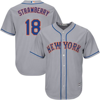 New York Mets #18 Darryl Strawberry Grey Cool Base Stitched Youth MLB Jersey