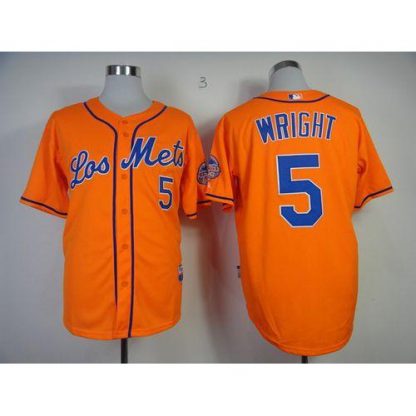 New York Mets #5 David Wright Orange Los New York Mets Cool Base Stitched MLB Jersey